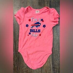 NFL Pink Baby Onesie with Bills Logo and Floral Accents size 6-12M